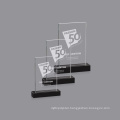 Clear Customized Souvenir Gift New Design Award Black Crystal Carved Plaque Glass Crystal Trophy Awards